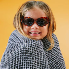 Frankie Ray Kids Sunglasses Lulu Tortoise with classic rounded tortoise shell frame and UV400 smoke lenses for children aged 3 to 8 years