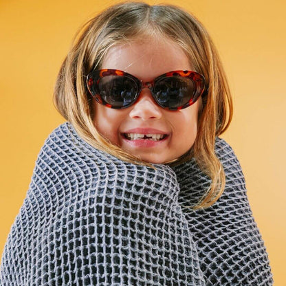 Frankie Ray Kids Sunglasses Lulu Tortoise with classic rounded tortoise shell frame and UV400 smoke lenses for children aged 3 to 8 years