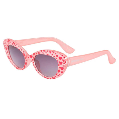Frankie Ray Kids Sunglasses Lulu Heart with rounded heart-patterned frame and UV400 smoke lenses for children aged 3 to 8 years