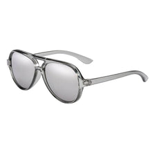 Frankie Ray Kids Sunglasses Stanley Crystal Grey with classic square frame and UV400 smoke lenses for children aged 3 to 8 years