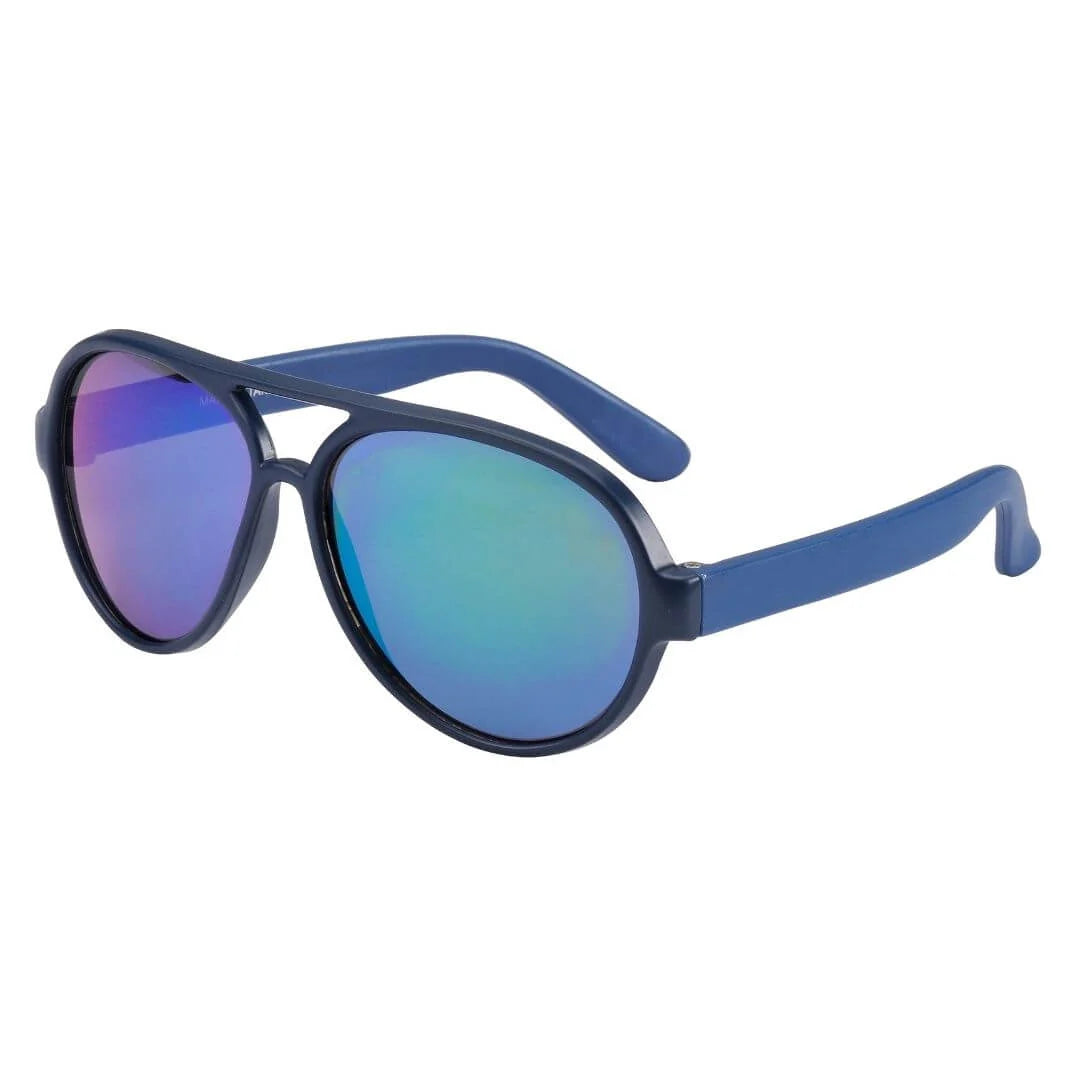 Frankie Ray Kids Sunglasses Pilot Blue with classic aviator-inspired frame and UV400 smoke lenses for children aged 3 to 8 years