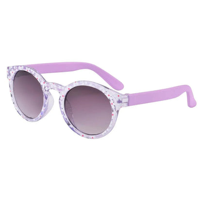 Frankie Ray Kids Sunglasses Daphne Lilac with classic rounded lilac frame and UV400 smoke lenses for children aged 3 to 8 years