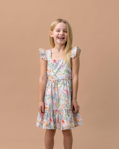 Fox & Finch - Budgie Blue Floral Dress