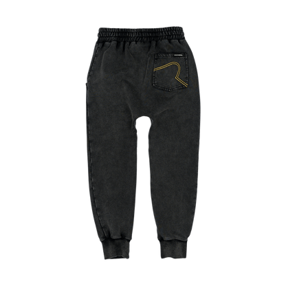 Black Wash Trackpants