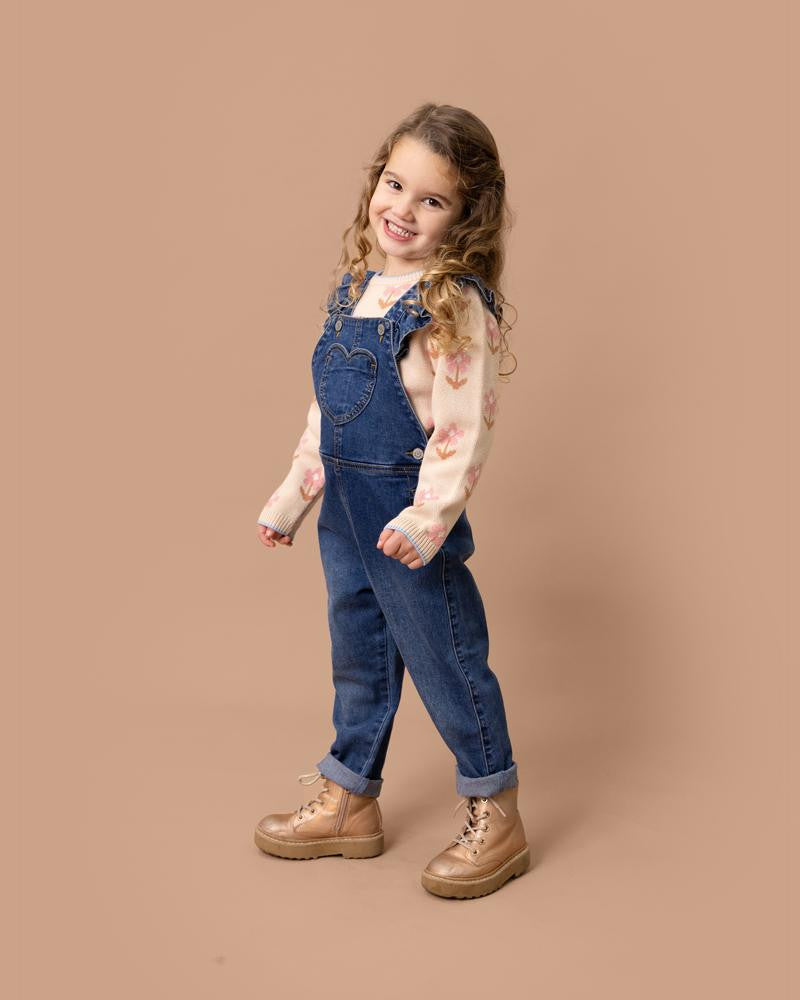Fox & Finch - Denim Heart Overalls (sizes 3-7)