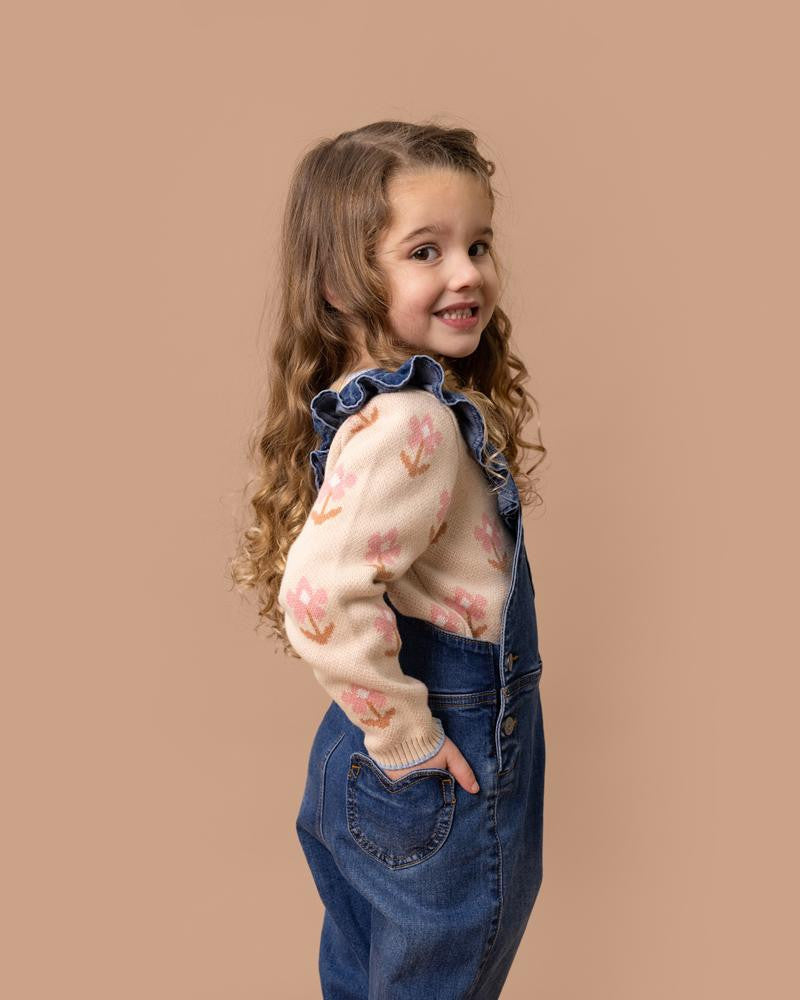 Fox & Finch - Denim Heart Overalls (sizes 3-7)
