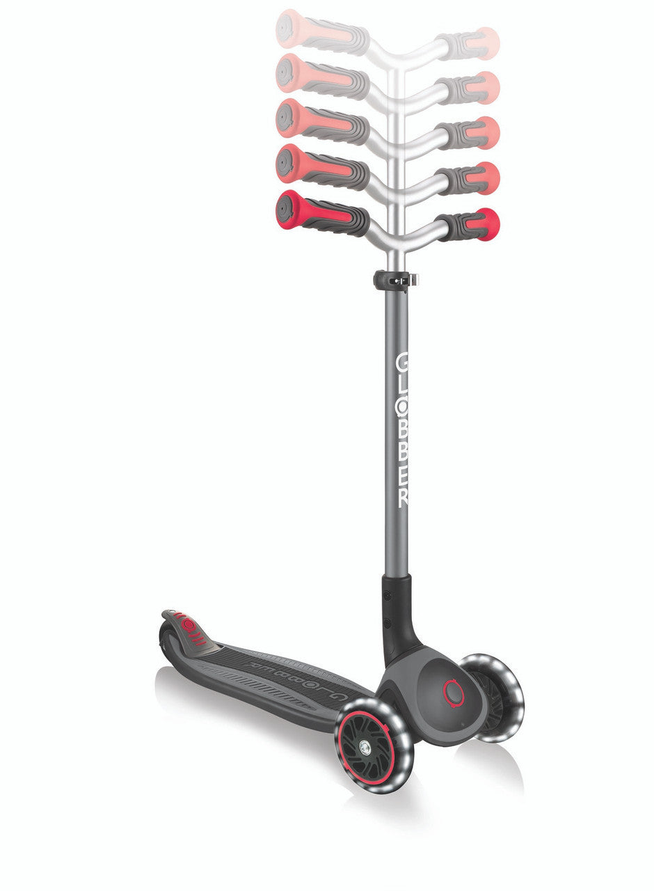 Globber MASTER Scooter with Lights - Black/Red