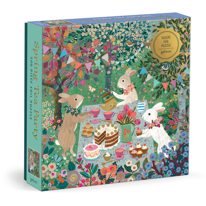 Galison 500pc - Victoria Ball Spring Tea Party Foil Puzzle