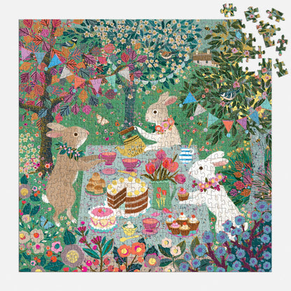 Galison 500pc - Victoria Ball Spring Tea Party Foil Puzzle