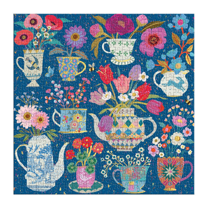 Galison 500pc - Victoria Ball Potted Teacups Foil Puzzle