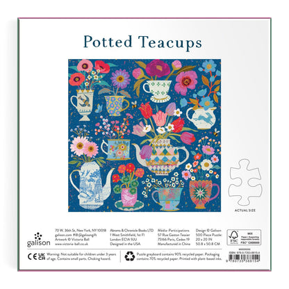 Galison 500pc - Victoria Ball Potted Teacups Foil Puzzle