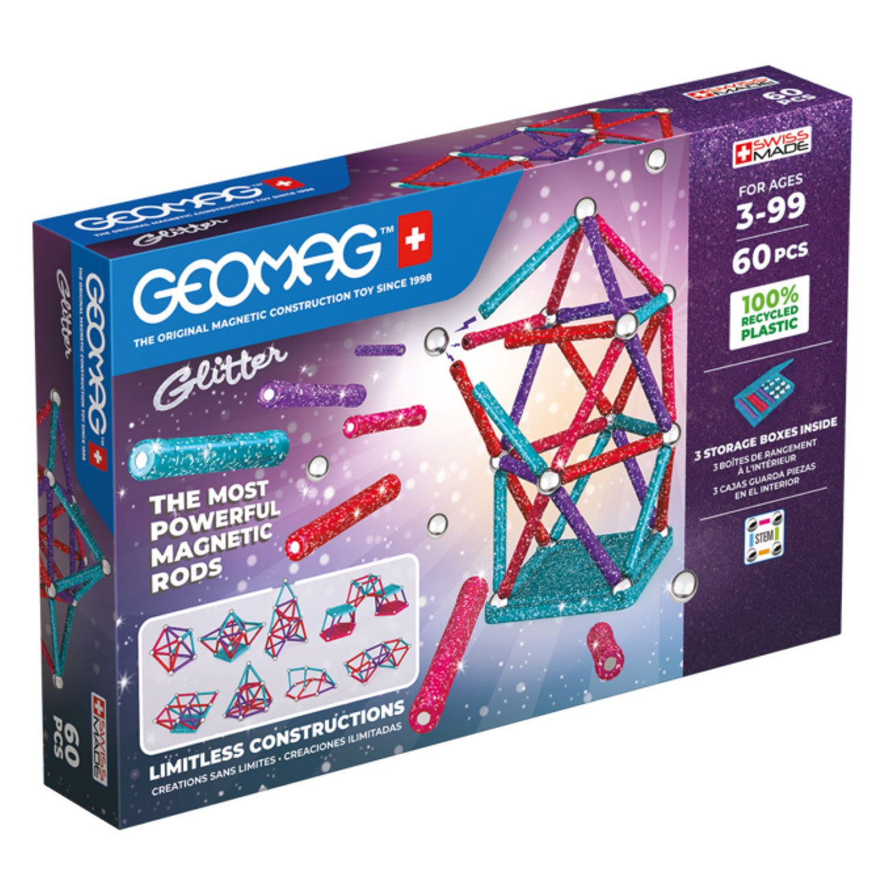 Geomag - Glitter Recycled 60pc