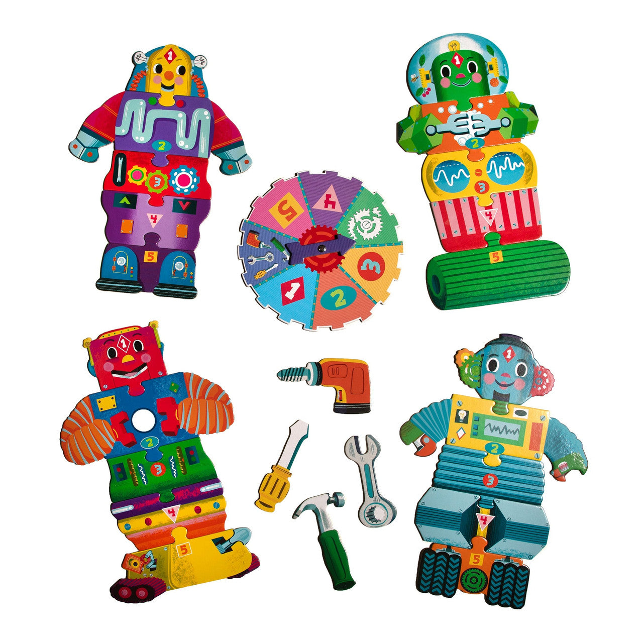 eeBoo - Build a Robot Puzzle Spinner Game