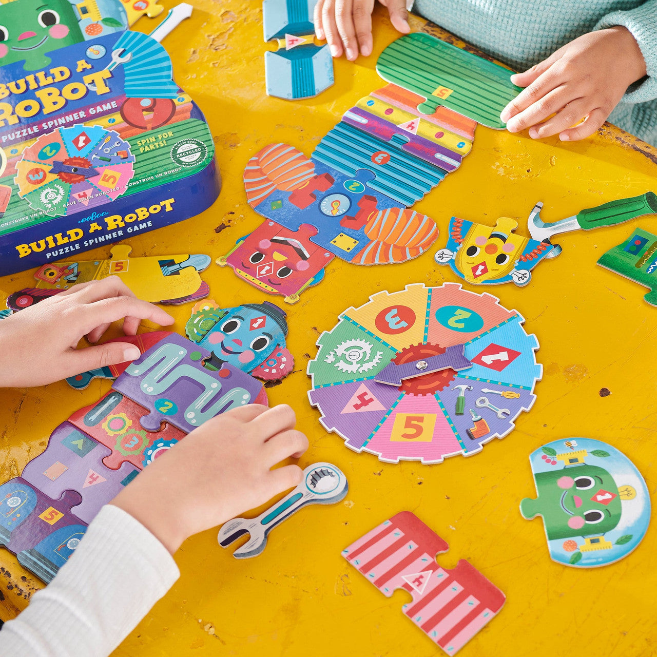 eeBoo - Build a Robot Puzzle Spinner Game