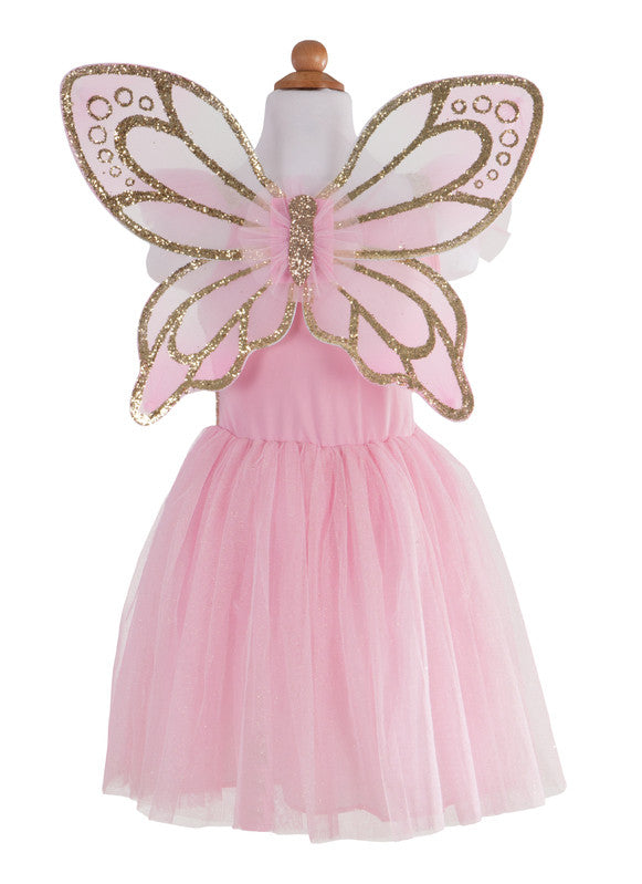 Great Pretenders - Gold Sequins Butterfly Dress & Wings (size 5-7)