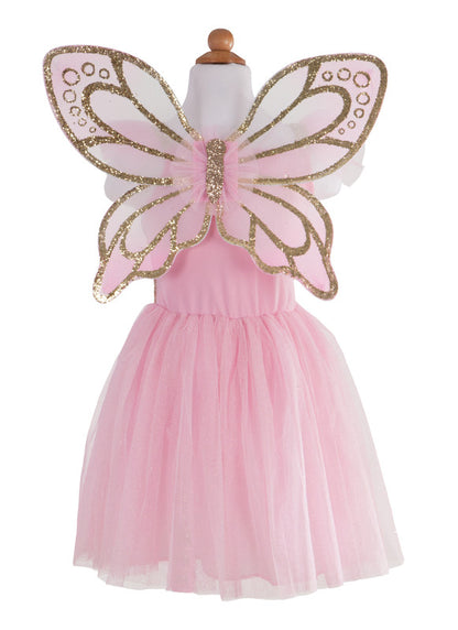 Great Pretenders - Gold Sequins Butterfly Dress & Wings (size 5-7)