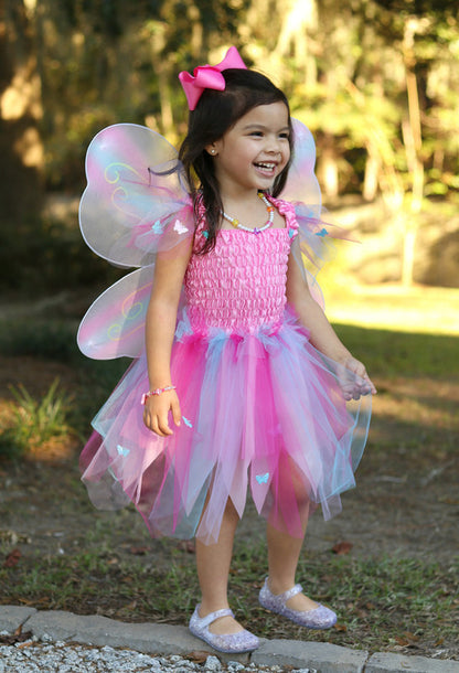 Great Pretenders - Pink Butterfly Dress & Wings with Wand (size 5-6)