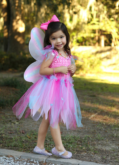 Great Pretenders - Pink Butterfly Dress & Wings with Wand (size 5-6)