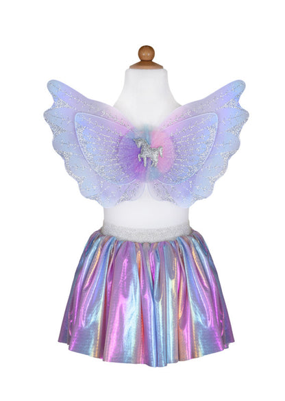 Great Pretenders - Pastel Magical Unicorn Skirt & Wings (size 4-6)