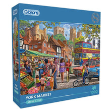 Gibsons York Market puzzle box with a colorful illustration of a market scene.
