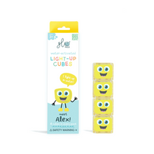 Glo Pals Cube Alex yellow water activated light-up sensory cubes for bath and sensory play