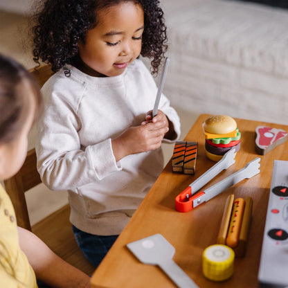 Melissa & Doug - Wooden Grill & Serve BBQ Set