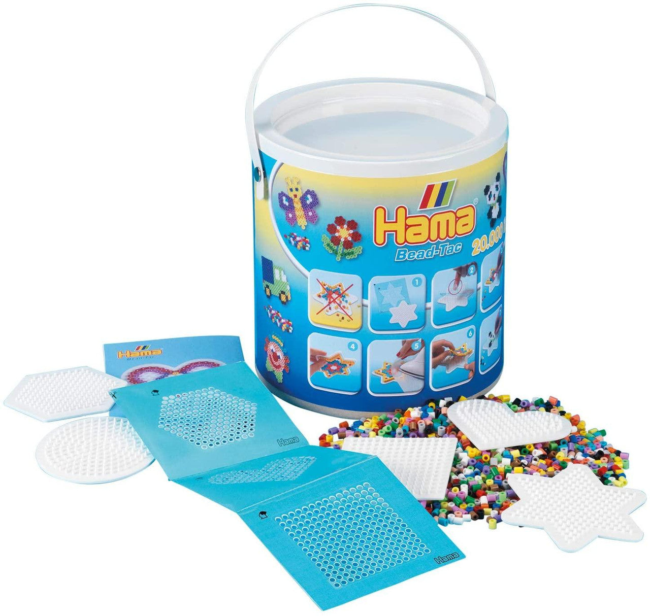 Hama Beads - Beads and Pegboards in Tub