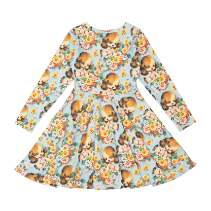 Puppy Love Long Sleeve Waisted Dress