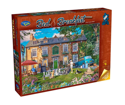 Jigsaw puzzle box titled 'Bed & Breakfast' with a scenic illustration on the cover.