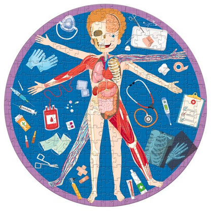Sassi Travel, Learn and Explore Book and Puzzle Set - All About The Human Body, 200 pcs