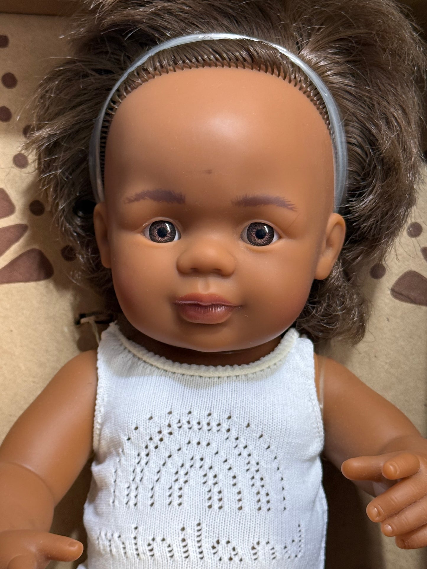Miniland Doll 38cm - Aboriginal Boy Baby Doll *Mark on Forehead*