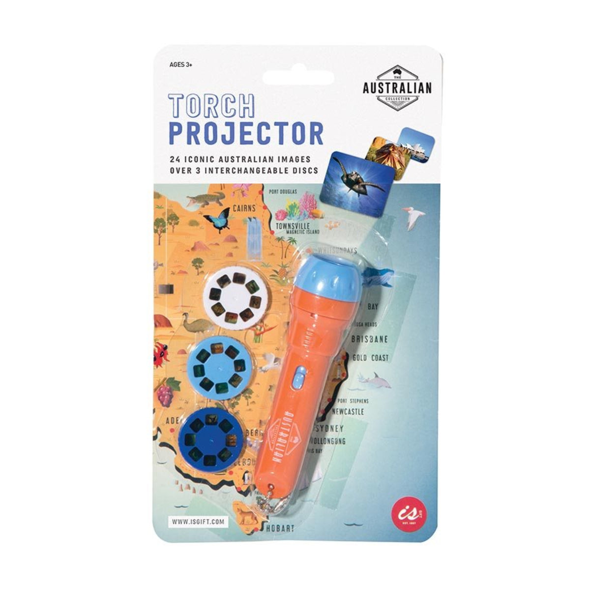 IS Gift Australian Collection Torch Projector with 3 photo discs