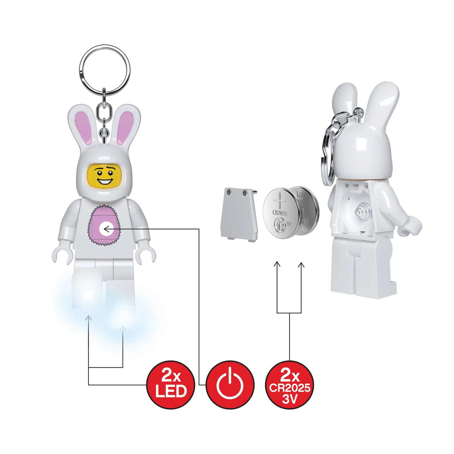 LEGO - Bunny Suit Guy LED Keychain Light — Minifigure Key Light Torch