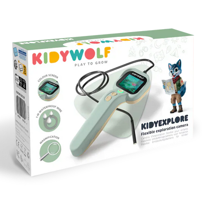 KIDYWOLF® KIDYEXPLORE flexible exploration camera with colour screen, waterproof camera probe and LED light for children