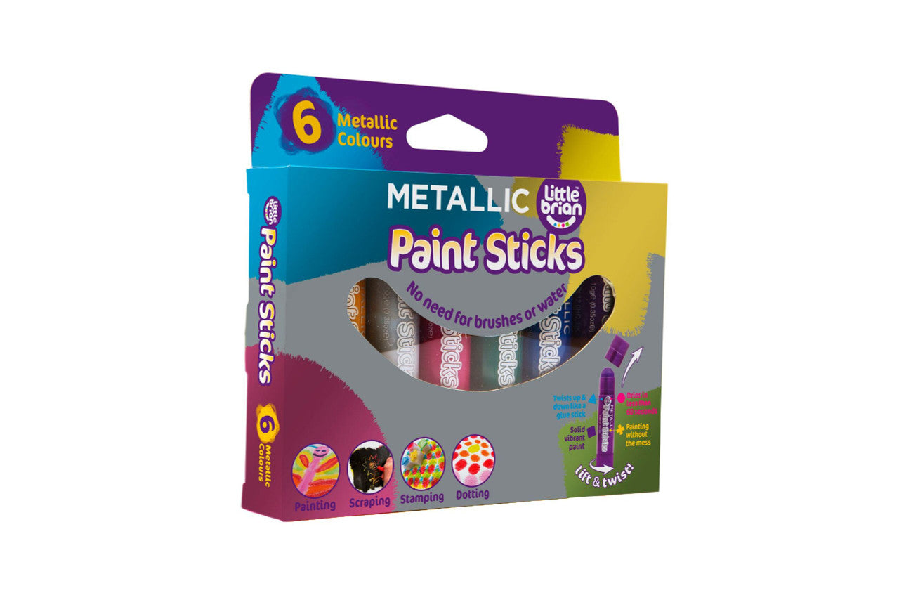 Little Brian Paint Sticks - Metallic 6 pk