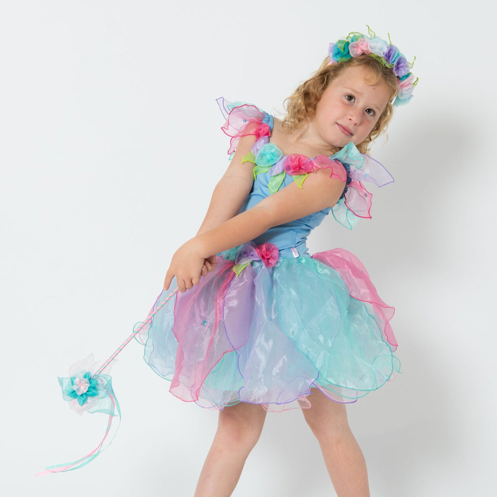 Fairy Girls - Wish Fairy Dress with Wand - Light Blue