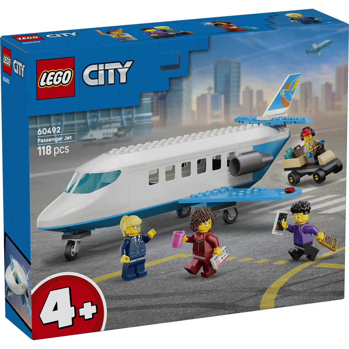 LEGO City Passenger Jet set packaging with LEGO branding and toy figures.