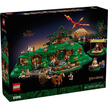 LEGO The Shire set packaging with hobbit figures and dragon
