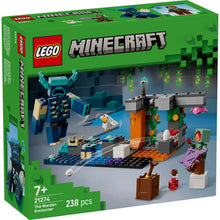 LEGO Minecraft The Warden Encounter set packaging with characters and elements from the game.