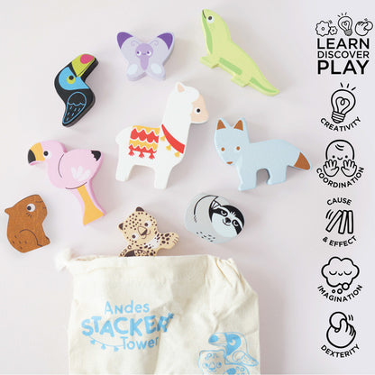 Le Toy Van - Andes Stacking Animals & Bag