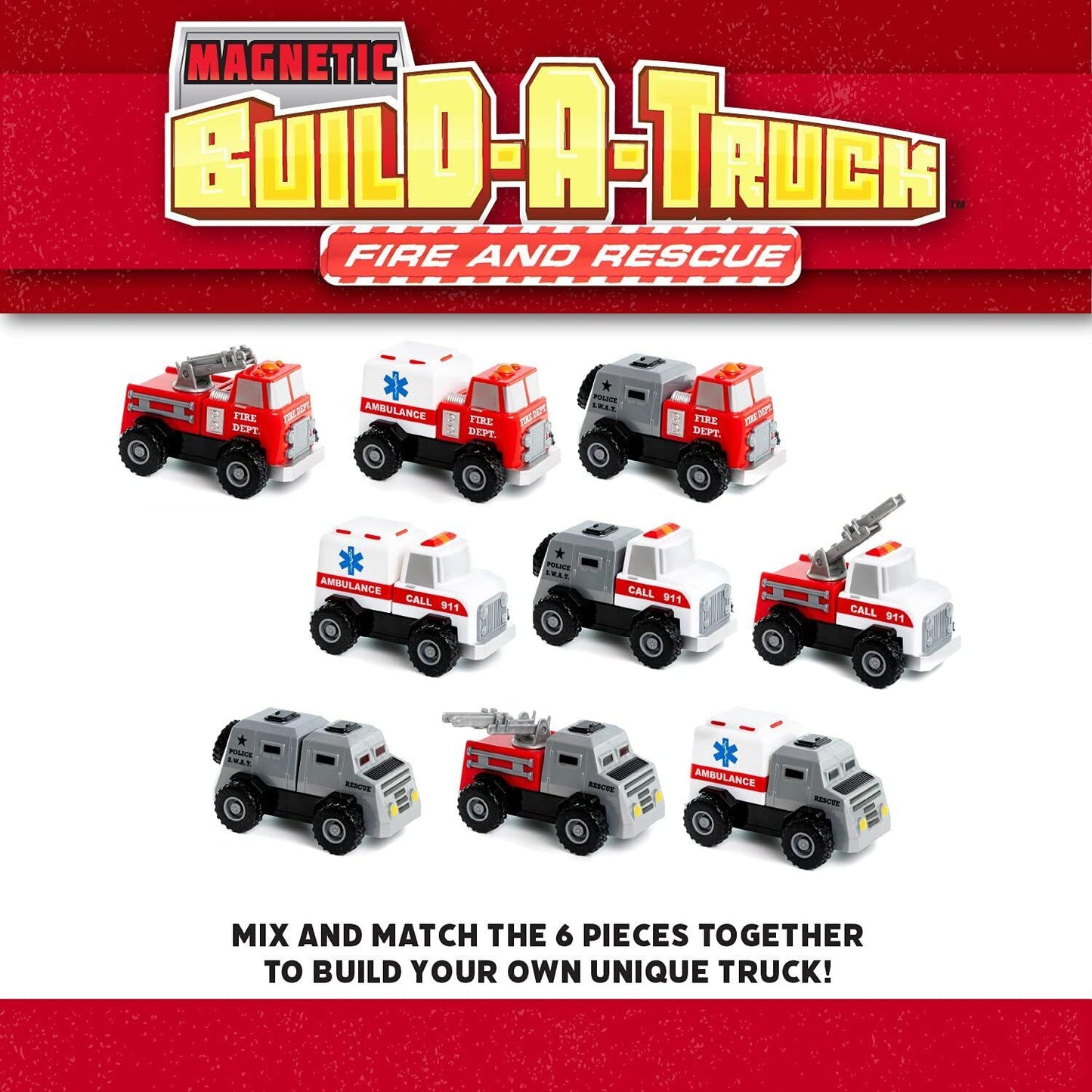 Popular Playthings - Magnetic Build a Truck - Fire & Rescue
