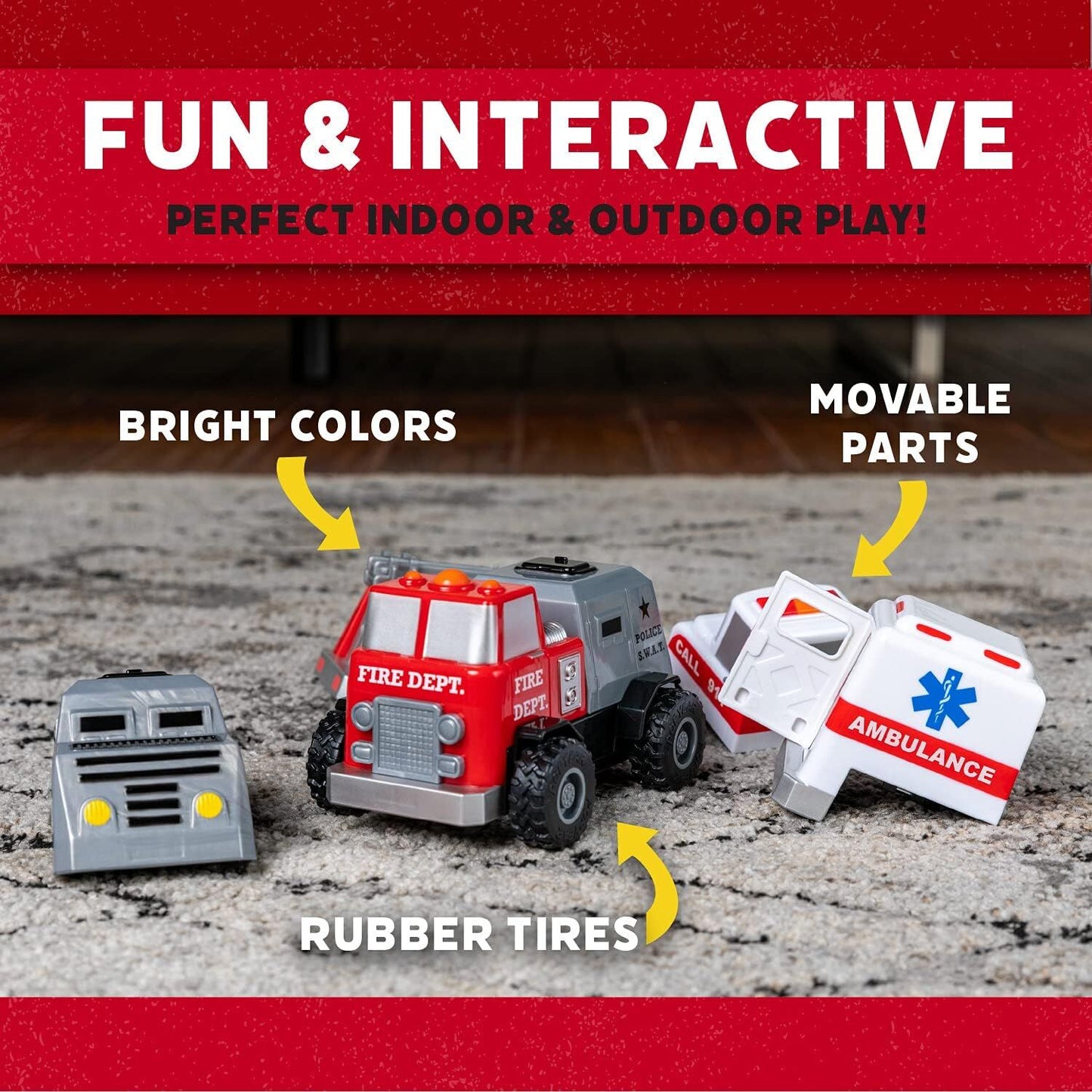 Popular Playthings - Magnetic Build a Truck - Fire & Rescue