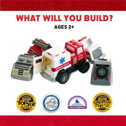 Popular Playthings - Magnetic Build a Truck - Fire & Rescue