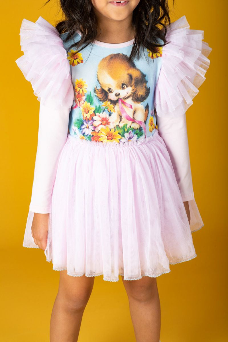 Little Puppy Long Sleeve Circus Dress