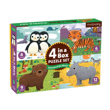 Mudpuppy 4 In A Box Puzzle – Animals