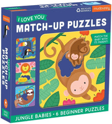 Mudpuppy I love you 6 Match-Up Puzzles - Jungle Babies