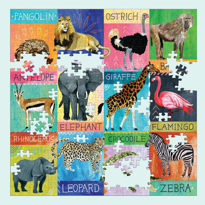 Mudpuppy 500pc - Painted Safari Puzzle