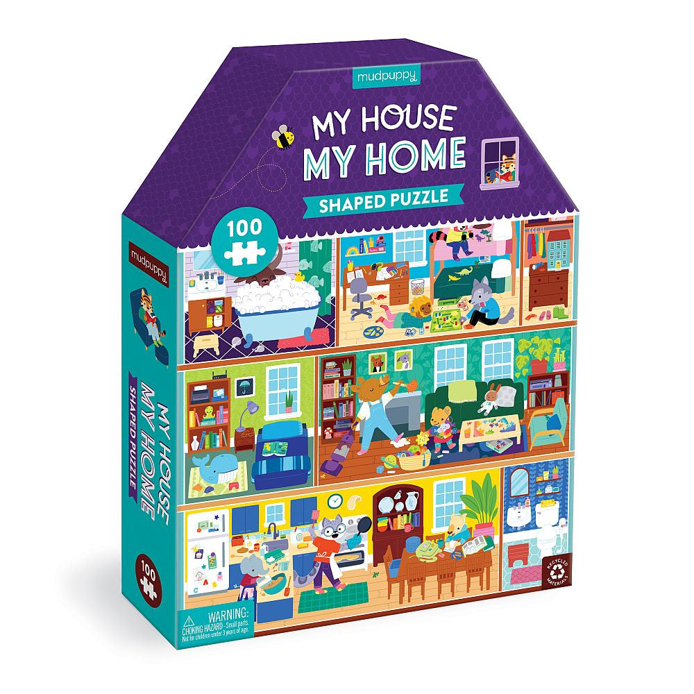 Mudpuppy - 100pc My House My Home Shaped Puzzle