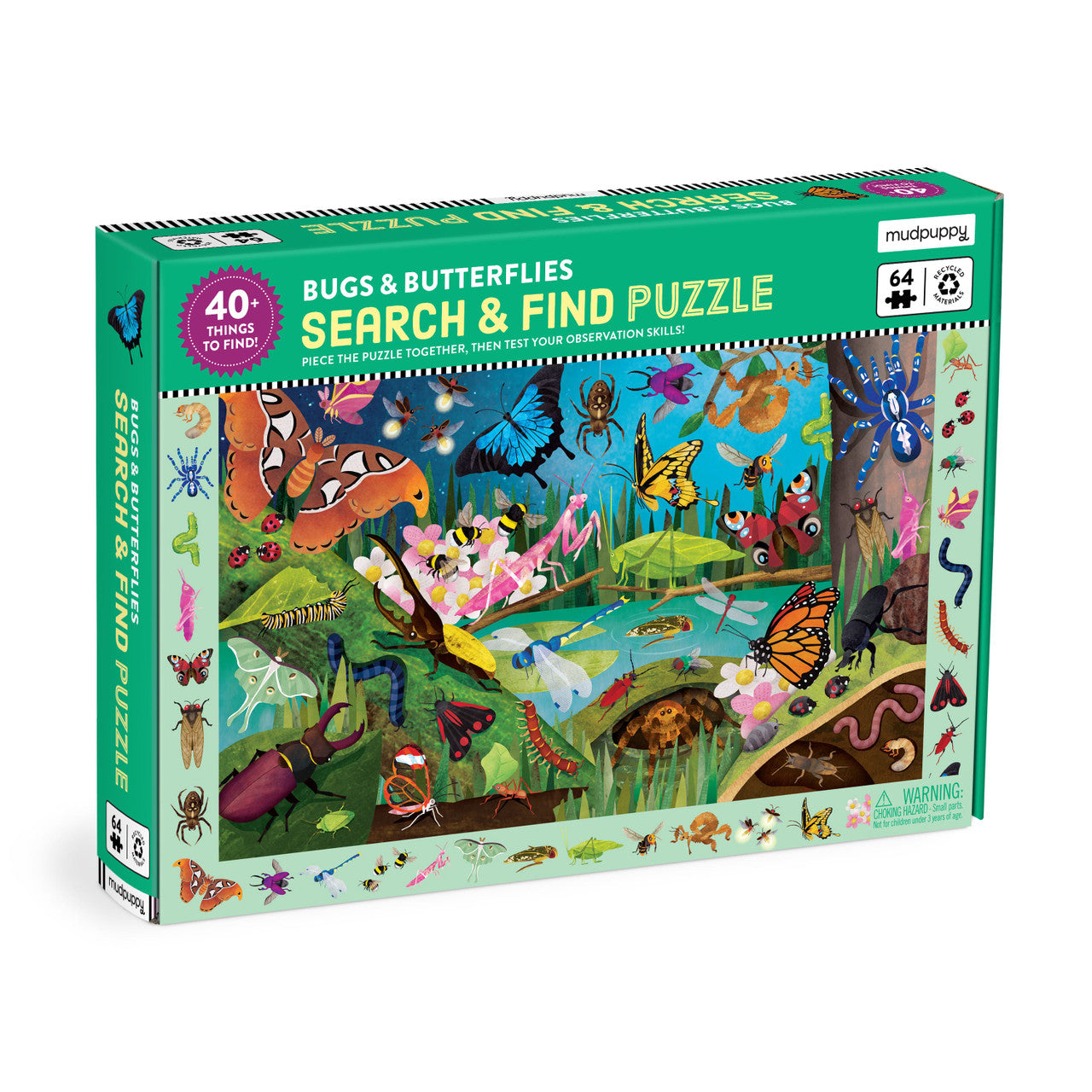 Mudpuppy Search & Find 64pc - Bugs & Butterflies Puzzle