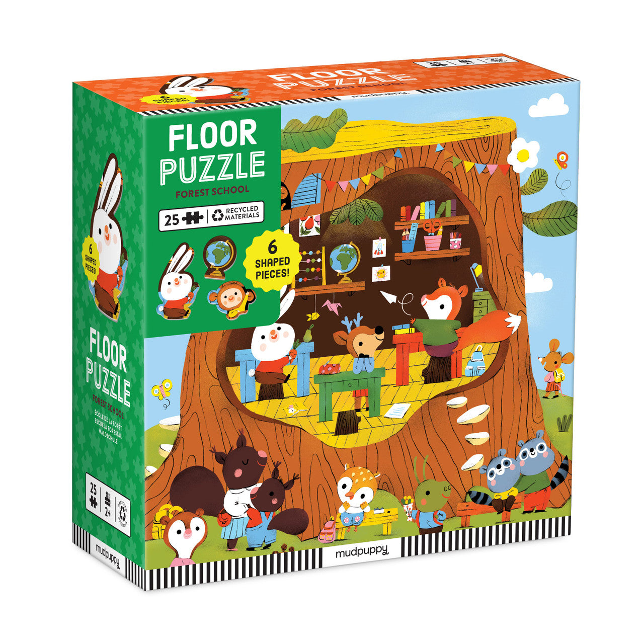 Mudpuppy 25pc - Forest School Floor Puzzle with Shaped Pieces